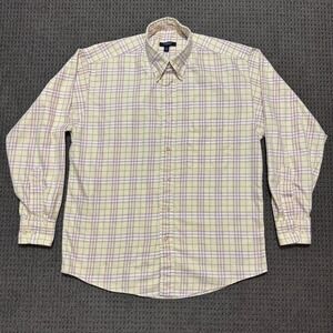 Burberry London Flannel Shirt Mens Medium Check Plaid Button‎ Long Sleeve USA